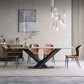 Modern Pedestal Casual Dining Table Stone and Metal Dining Room Kitchen Table Clearhalo 'Dining Tables & Seating' 'Dining Tables' 'dining_table' 'furn' 'furn_dining_table' 'Furniture' 'furniture_dining_table' 'Kitchen & Dining Furniture' 'kitchen' 'kitchen_dining_table' 1200x1200_a2a6ea43-5a5a-4e41-a80b-a9ff9843f974