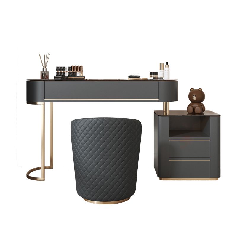 Tavolo da vanità superiore in vetro set di vanità specchio rimovibile con cassetto