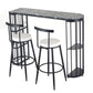 Stone Bar Dining Table Glam Bar Table with Double Pedestal for Living Room