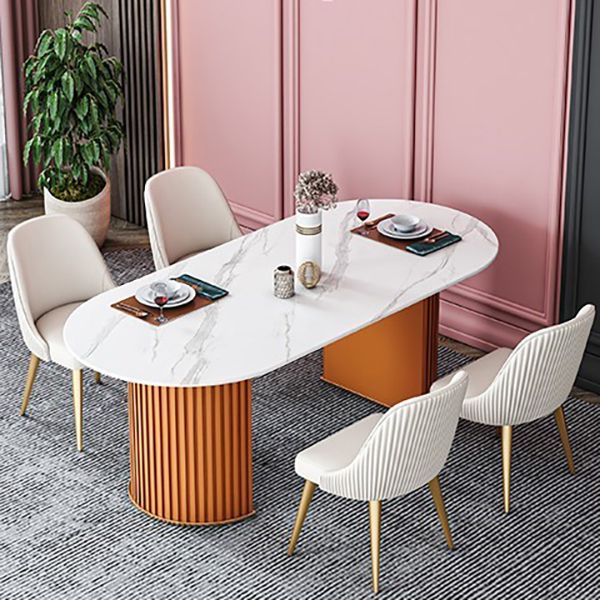 家のための伝統的な豪華なダイニングテーブル楕円形の焼結石のテーブル