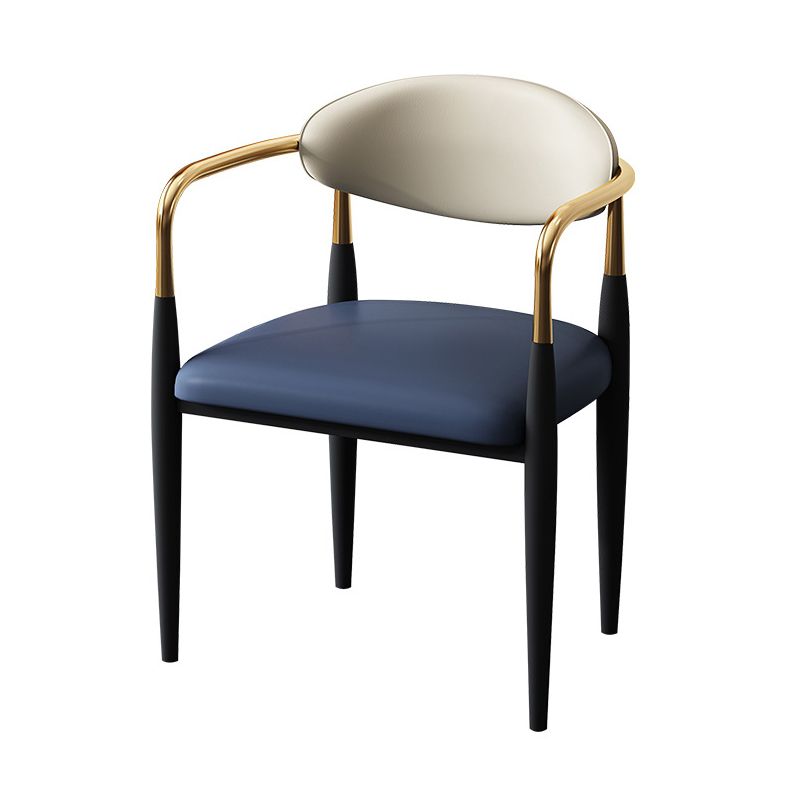 Home Scandinavian Arm Chair Open Back Metal Upholstered Single Dining Room Chair Clearhalo ' kitchen&dining_furn' 'Dining Chairs' 'Dining Tables & Seating' 'dining_chair' 'furn' 'furn_dining_chair' 'Furniture' 'furniture_dining_chair' 'Kitchen & Dining Furniture' 'kitchen' 1200x1200_a2a8f19b-2c6b-405d-91a5-e603070c43d5