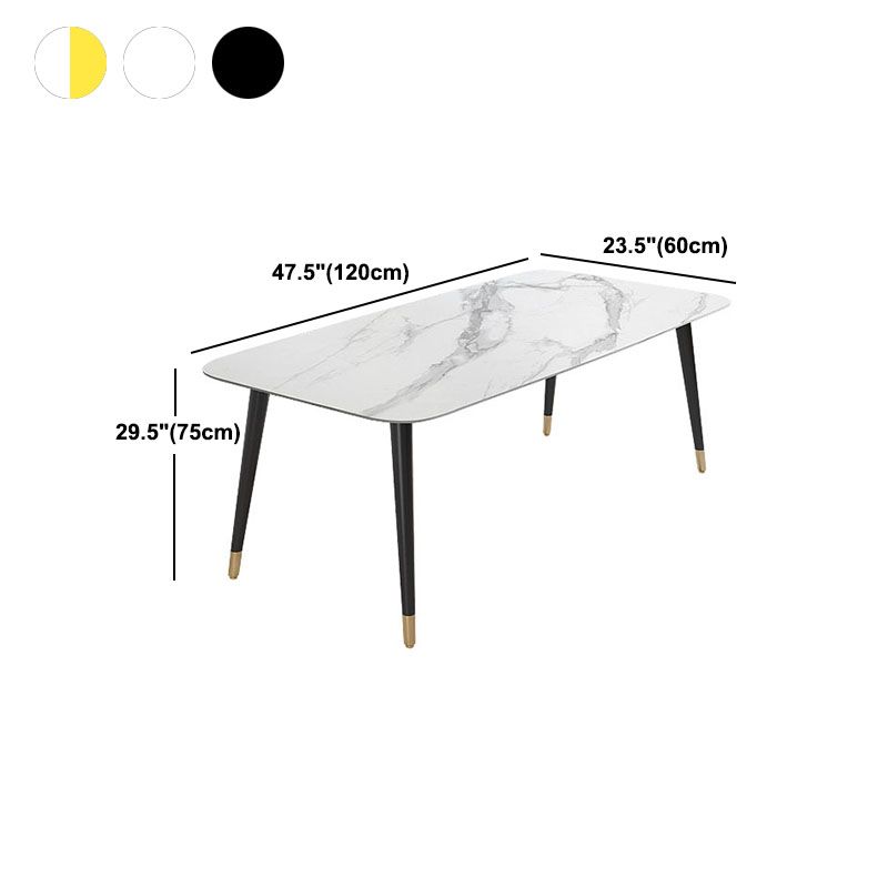 Modern Stone Rectangle Dining Table Home Kitchen Dinner Black Frame Dining Table Clearhalo 'Dining Tables & Seating' 'Dining Tables' 'dining_table' 'furn' 'furn_dining_table' 'Furniture' 'furniture_dining_table' 'Kitchen & Dining Furniture' 'kitchen' 'kitchen_dining_table' 1200x1200_a2aa19ed-4bdb-421d-844d-2aa2c64db269