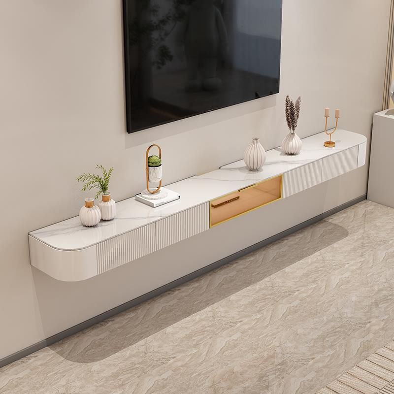Modern Stone TV Stand Floating TV Media Stand con cajones para la sala de estar
