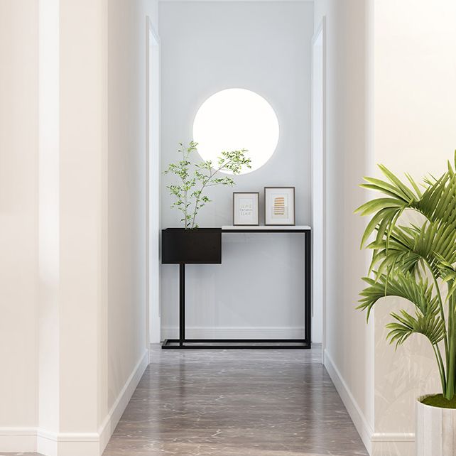 Console rettangolo con console in metallo contemporanea larga 11,8 pollici