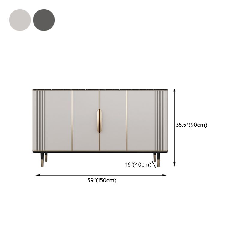 Glam Dining Server Marble Buffet Server with Doors for Living Room Clearhalo 'buffet_sideboard' 'Buffets & Sideboards' 'furn' 'furn_buffet_sideboard' 'Furniture' 'Kitchen & Dining Furniture' 1200x1200_a2adb0a6-1054-4f8f-a3ec-d8ee7a1bb130