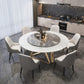 Glam Sintered Stone Top Standard Dining Table Round Shape Dining Table for Kitchen Clearhalo ' dining_table' 'Dining Tables & Seating' 'Dining Tables' 'furn' 'furn_dining_table' 'Furniture' 'furniture_dining_table' 'Kitchen & Dining Furniture' 'kitchen&dining_furn' 'kitchen' 'kitchen_dining_table' 1200x1200_a2aeb565-2f8d-406a-9928-12ae412f2d0d