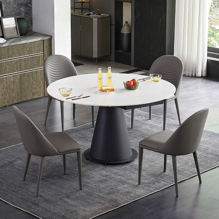 Modern 1/3/4/5/7 Pieces Steel Dining Table Set with White Sintered Stone Top Dinette Set Clearhalo 'Dining Room Sets' 'Dining Tables & Seating' 'dining_room_set' 'furn' 'furn_dining_room_set' 'Furniture' 'furniture_dining_room_set' 'Kitchen & Dining Furniture' 'kitchen&dining_furn' 'kitchen' 1200x1200_a2aee6a7-a686-49a4-85fd-543a79863bec