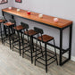 Brown Modern Style Table Solid Wood and Iron Milk Tea Shop Lounge Bar Table Clearhalo 'Bar Furniture' 'Bar Tables' 'bar_tables' 'furn' 'furn_bar_tables' 'Furniture' 'furniture_bar_tables' 'Kitchen & Dining Furniture' 1200x1200_a2af6401-b166-4a4a-b890-7c674450ca77