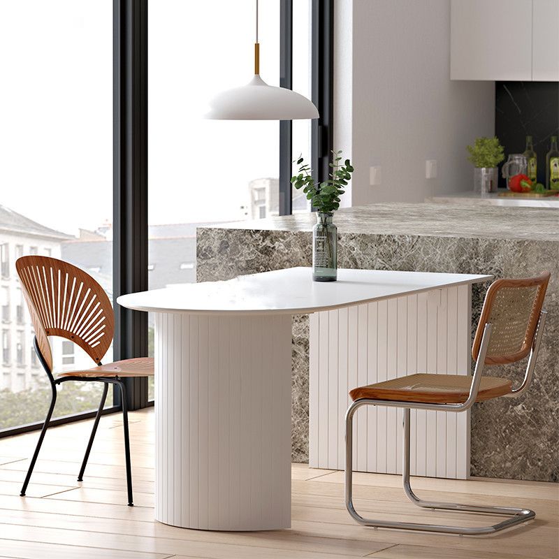 Modern Double Pedestal Dining Table Stone Table for Kitchen Dining Room Clearhalo 'Dining Tables & Seating' 'Dining Tables' 'dining_table' 'furn' 'furn_dining_table' 'Furniture' 'Kitchen & Dining Furniture' 1200x1200_a2afa773-7534-4813-b03f-2c37b29042c3