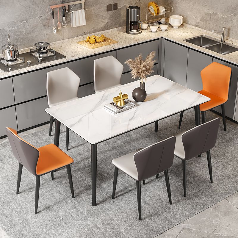 Ensemble de Table à manger moderne, ensemble de Table à manger rectangulaire avec chaises à oreilles, 1/4/5/7 pièces
