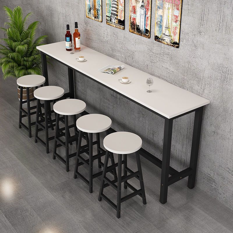 Contemporary Bar Table Rectangle Bar Dining Table with Trestle Base Clearhalo 'Bar Furniture' 'Bar Tables' 'bar_tables' 'furn' 'furn_bar_tables' 'Furniture' 'furniture_bar_tables' 'Kitchen & Dining Furniture' 1200x1200_a2b0a021-04d6-4fa4-b8af-b2983e64af51