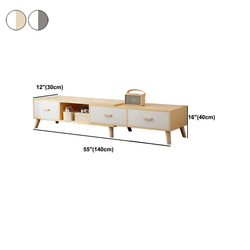 Engineered Wood TV Media Console met laden Scandinavische tv -standaard