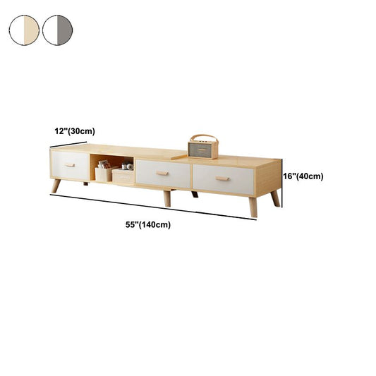 Engineered Wood TV Media Console with Drawers Scandinavian TV Stand