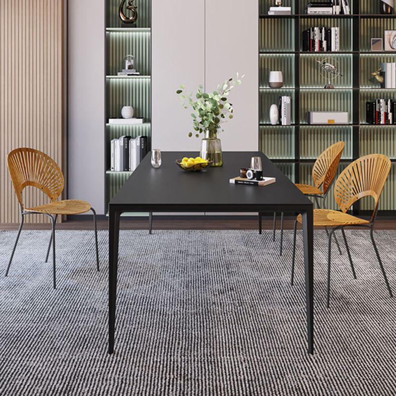 Tavolo da pranzo rettangolare in pietra nero set 1/4/5/6 pezzi Dinette per casa