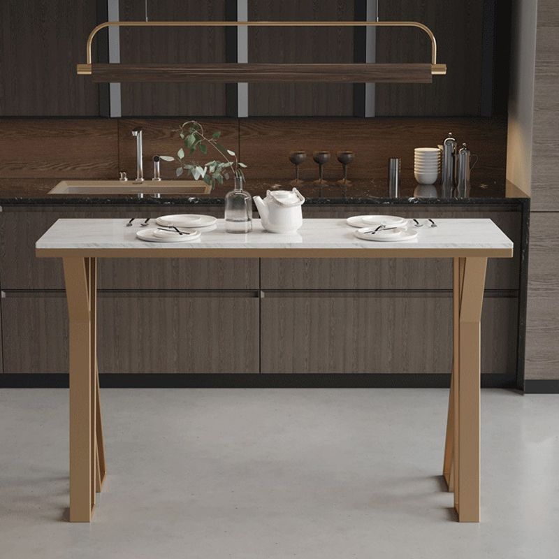 Glam Style 1/2/5 Pieces Bar Table Set Rectangle Bar Table with Metal High Stools for Home Clearhalo 'Bar Furniture' 'furn' 'furn_home_bar_bar_sets' 'Furniture' 'Home Bars & Bar Sets' 'home_bar_bar_sets' 'Kitchen & Dining Furniture' 1200x1200_a2b53c53-3b1b-4993-9798-ea64e30408c8