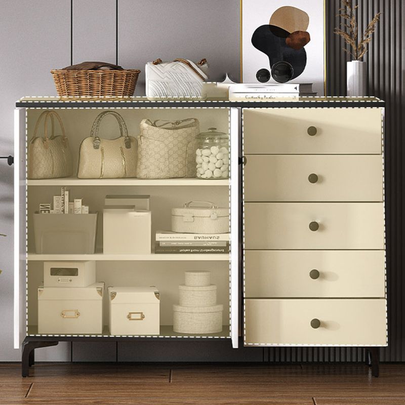 Eigentijdse matte afwerking dressoir slaapkamer houten opbergkast met metalen voeten