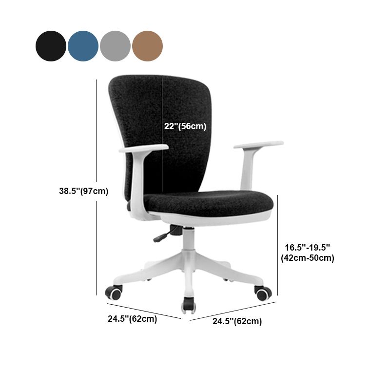 Sedia da conferenza imbottita con ruote per sedia da ufficio contemporanea da 24 "W