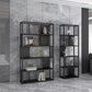Industrial Metal Bookshelf Standard Black Open Back Bookcase with Shelves Clearhalo 'Bookcases' 'furn' 'furn_bookcases' 'Furniture' 'Office Furniture' 1200x1200_a2b92c21-ceb6-412b-92f0-c87f00fa98b2