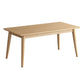 Rectangular Natural Oak Dining Table Solid Wood Tabletop for Living Room