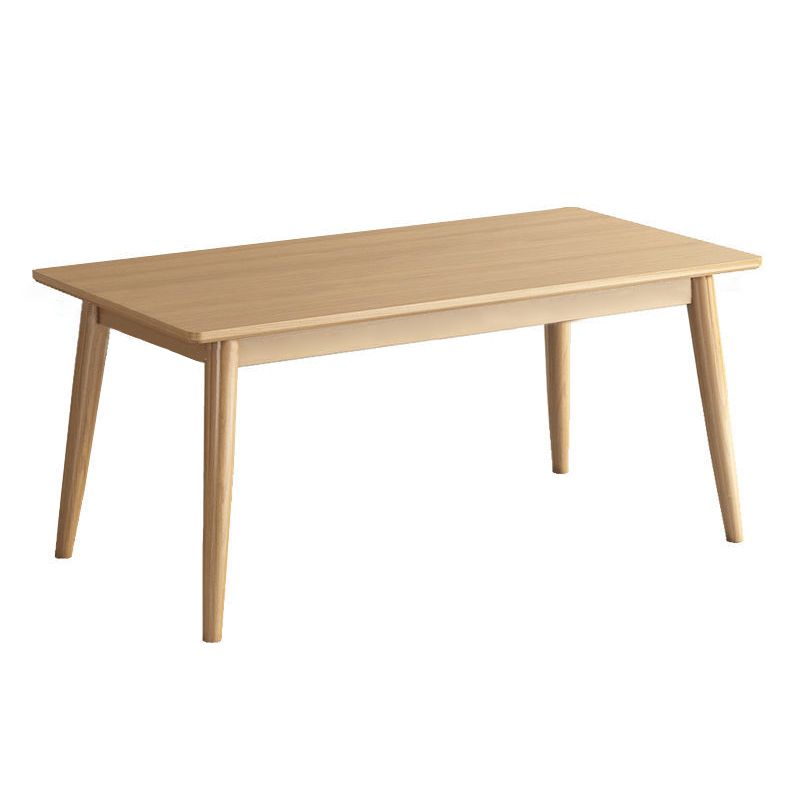 Rectangular Natural Oak Dining Table Solid Wood Tabletop for Living Room