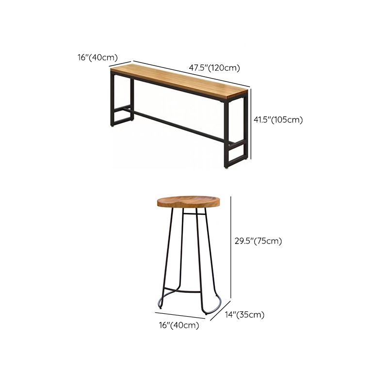 Solid Wood Bar Table Set 1/4/6/7 Pcs Industrial Bar Table and Stools Clearhalo 'Bar Furniture' 'furn' 'furn_home_bar_bar_sets' 'Furniture' 'Home Bars & Bar Sets' 'home_bar_bar_sets' 'Kitchen & Dining Furniture' 1200x1200_a2bea7ef-db97-4191-be34-c1679f8f965b