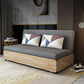 Contemporary Sofa Bed Fabric Wood with Storage Cushion Back Gray Armless Futon Frame