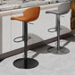 Contemporary Style Adjustable Backrest Counter Stool with Leather Cushion