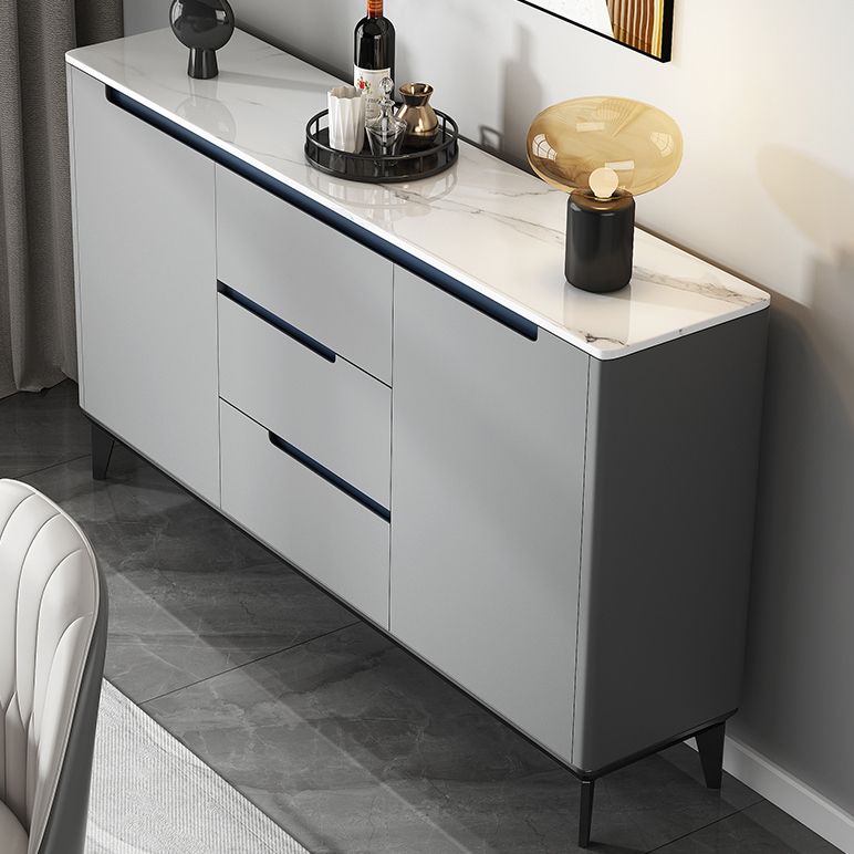 Sideboard glam sideboard in pietra sinterizzata con 2 porte per soggiorno