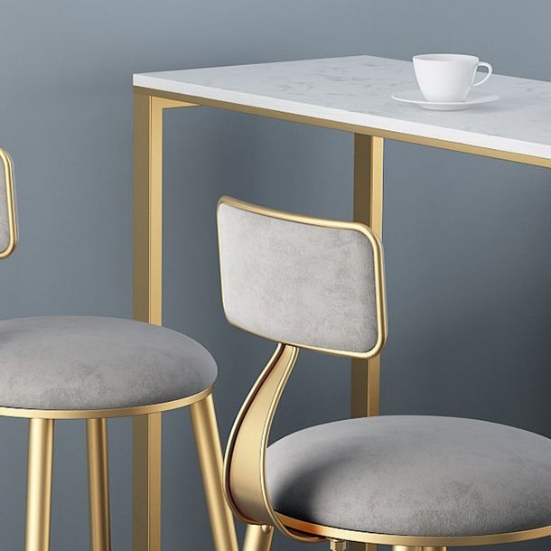 Tavolo da bancone in marmo Glam con tavolo rettangolare con doppio piedistallo - 41,3" H