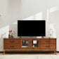 Antique Enclosed Storage TV Media Stand Wood TV Console with Doors