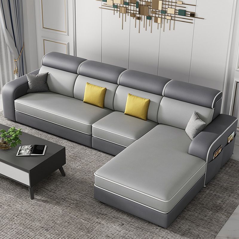 Contemporary High Back Sectionals 29.53" Square Arm Sofa with Storage Clearhalo 'furn' 'furn_sectionals' 'Furniture' 'furniture_sectionals' 'kitchen' 'kitchen_sectionals' 'Living Room Furniture' 'Sectionals' 1200x1200_a2c2989f-bb9a-4ce6-807c-1276cae0c72a