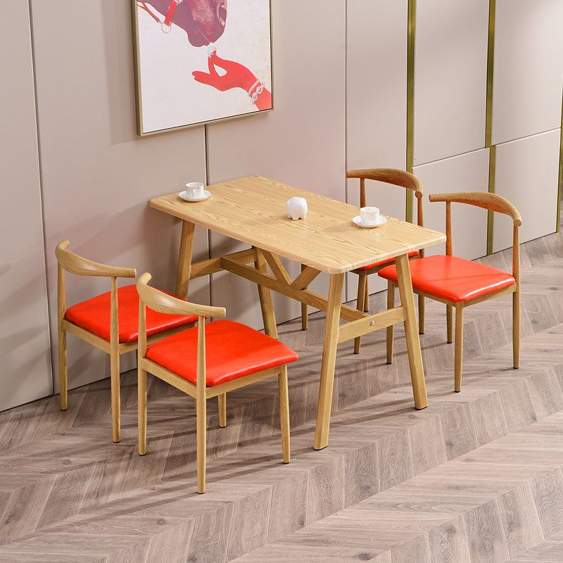 Modern Wooden Dining Room Set with Rectangle Top and Trestle Base Furniture Clearhalo 'Dining Room Sets' 'Dining Tables & Seating' 'dining_room_set' 'furn' 'furn_dining_room_set' 'Furniture' 'furniture_dining_room_set' 'Kitchen & Dining Furniture' 'kitchen&dining_furn' 'kitchen' 1200x1200_a2c5dab7-6e59-40ba-aa3e-528203395b38