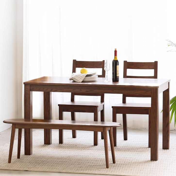 Contemporary Rectangle Dining Table Oak Solid Wood Table with 4 Legs for Kitchen Dinner Dining Room Clearhalo ' dining_table' 'Dining Tables & Seating' 'Dining Tables' 'furn' 'furn_dining_table' 'Furniture' 'furniture_dining_table' 'Kitchen & Dining Furniture' 'kitchen&dining_furn' 'kitchen' 'kitchen_dining_table' 1200x1200_a2c71211-4767-49b5-96f3-1926d4956315
