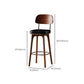Leather Bar Stools with Wood Frame Contemporary Armless Stools for Home