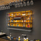 Metal Wine Rack Modern Style Wall Mounted Wine Holder Rack with Shelf
