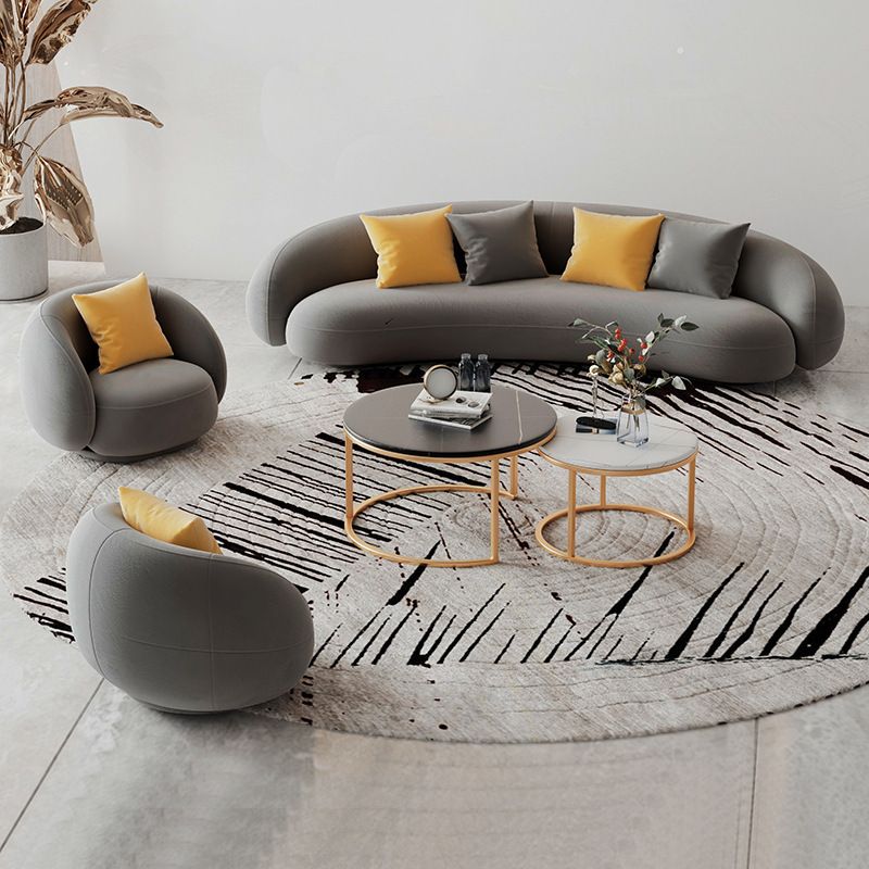 Scandinavian 24.8" H Solid Color Velvet Slope Arm Sofa For Living Room Clearhalo 'furn' 'furn_sofas' 'Furniture' 'Living Room Furniture' 'Sofa' 'sofas' 1200x1200_a2cace2e-8364-432b-b58a-a663c0188e7f