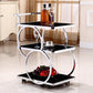 31.50" High Contemporary Rectangle Prep Table Rolling Metal Prep Table for Home