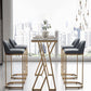 Glam Style Bartafelset 1/2/5-delige rechthoekige bartafel met metalen hoge krukken voor thuis