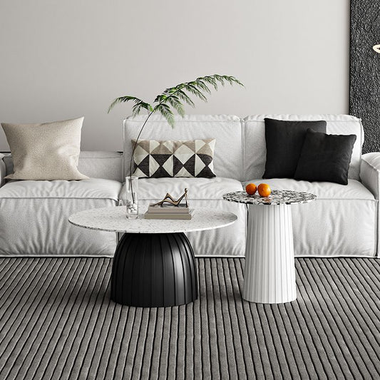 Tavolino rotondo per il tavolo da caffè a piedistallo in terrazzo moderno 2 tavoli da cocktail