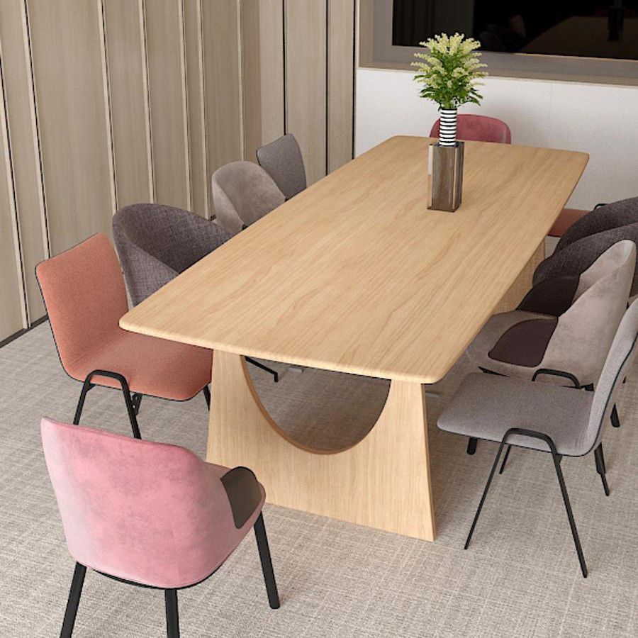 Rectangle Wood Color Dining Table Pinewood Solid Wood Table Modern with Double Pedestal Clearhalo ' dining_table' 'Dining Tables & Seating' 'Dining Tables' 'furn' 'furn_dining_table' 'Furniture' 'furniture_dining_table' 'Kitchen & Dining Furniture' 'kitchen&dining_furn' 'kitchen' 'kitchen_dining_table' 1200x1200_a2cf317c-6bb0-4753-8e02-079cc946fd78