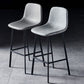 Contemporary Metal Barstool Low Back Turantable Faux Leather Cushion Footrest Stool