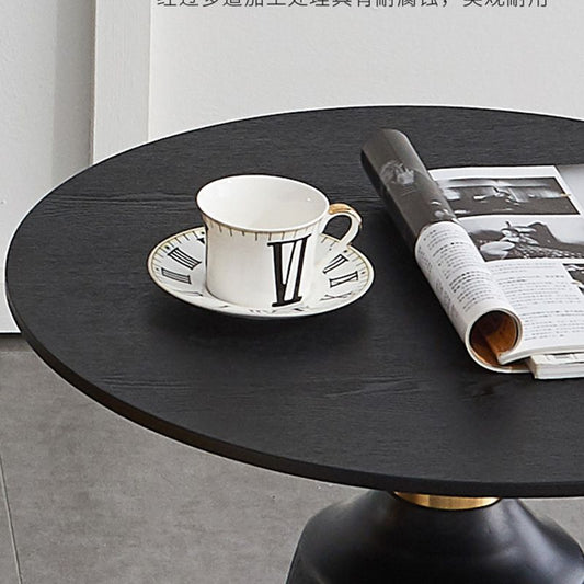 Pedestal de madera maciza contemporánea Mesa auxiliar de la sala de estar redonda