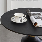 Contemporary Solid Wood Pedestal Round Living Room Side End Table