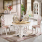 White Stone Top Dining Table Round Dining Table with Pedestal Base