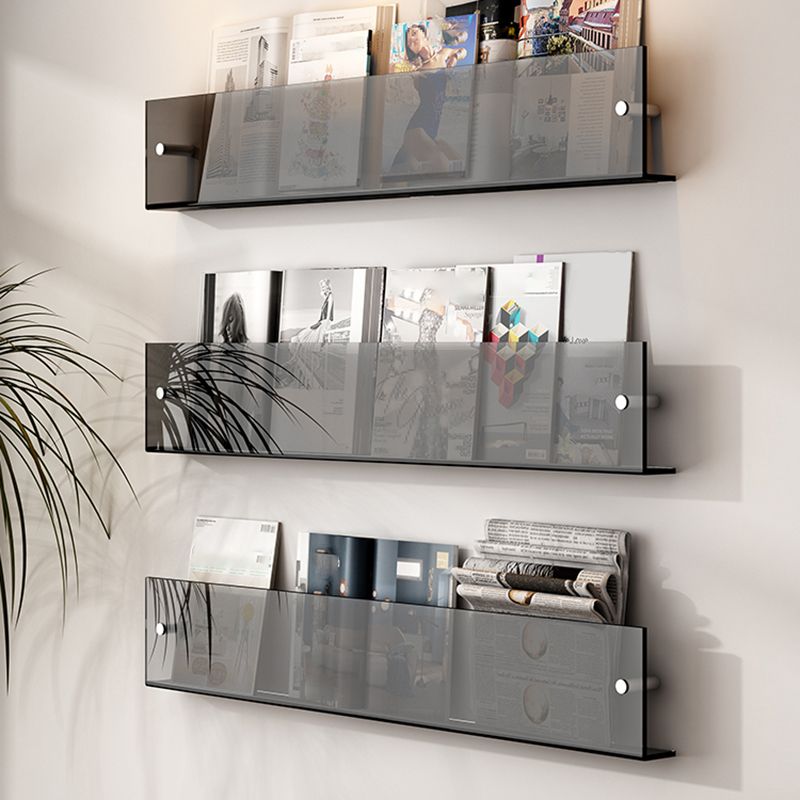 Modern Acrylic Floating Bookshelf 5.9" H Wall Mounted Bookcase Clearhalo 'Bookcases' 'furn' 'furn_bookcases' 'Furniture' 'Office Furniture' 1200x1200_a2d36943-fc3a-44d8-9f1c-cb0ca683ab1d
