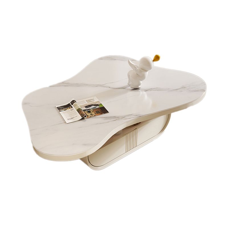 Abstract Coffee o End Table Slate con cassetti di stoccaggio geometrici