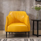 Contemporary Faux Leather Accent Chair Fixed Back Barrel Accent Chair Clearhalo 'Accent Chairs' 'accent_chairs' 'Chairs & Seating' 'furn' 'furn_accent_chairs' 'Furniture' 'Living Room Furniture' 1200x1200_a2d3e130-7b7d-44a7-bf4d-ea1e5303d47a