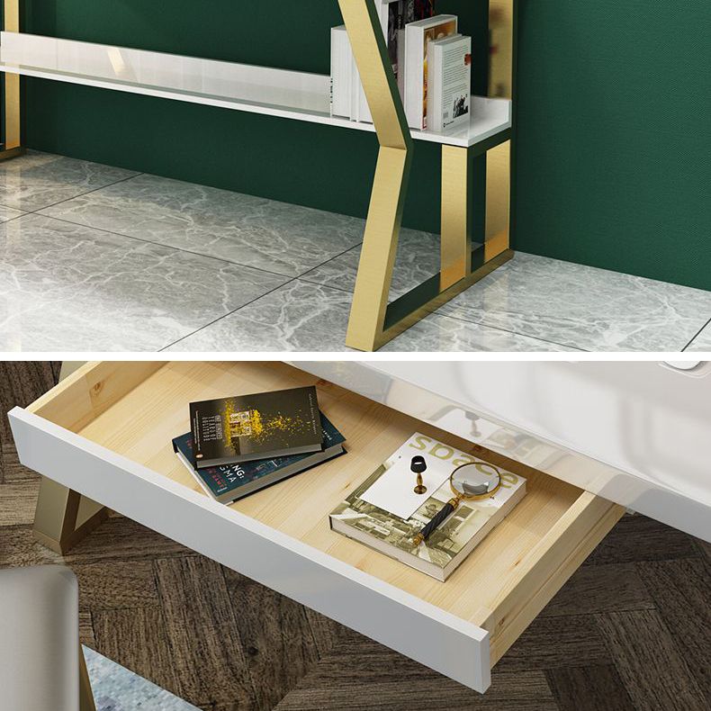 Glam Dormitory Writing Desk Rectangular Writing Desk with Metal Legs Clearhalo 'furn' 'furn_office_desk' 'Furniture' 'Office Desks' 'Office Furniture' 'office_desk' 1200x1200_a2d49dc0-08d3-4141-bb0b-df6efbbb1ca7