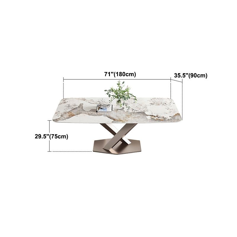 Nordic Sintered Stone Top Dining Set Rectangle 1/4/5/7 Pieces Dining Room Table Set