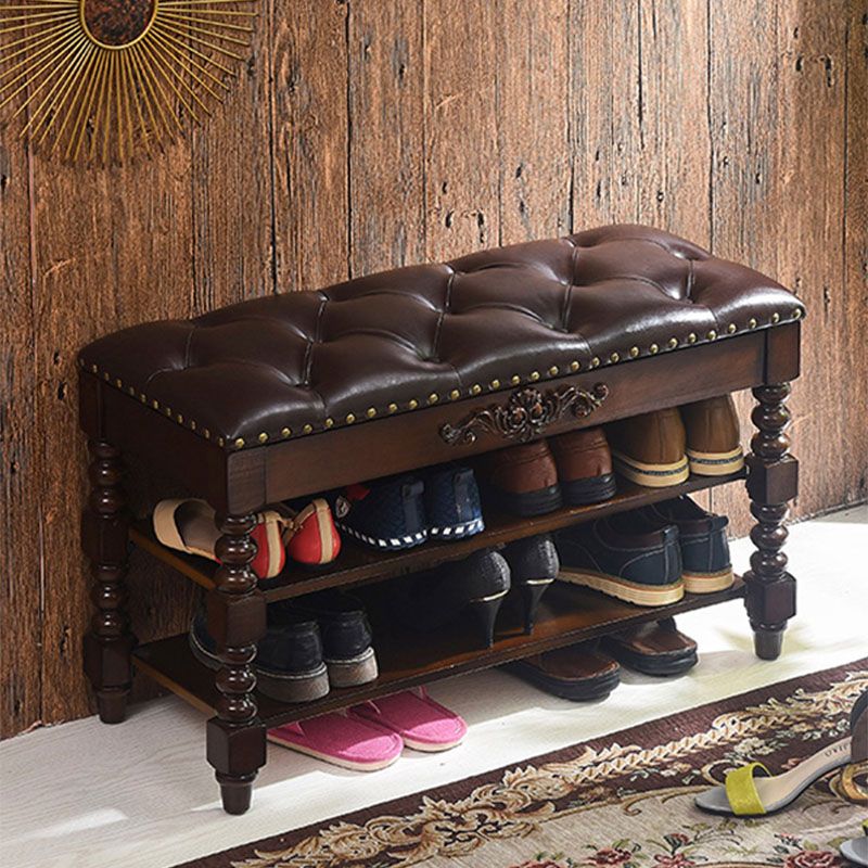 Banc de sièges en caoutchouc rectangle recapisé 14 "w banc d'entrée de rangement à chaussures